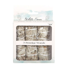 Load image into Gallery viewer, Set of 3 White Sage Smudge Wands
