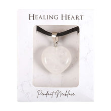 Load image into Gallery viewer, Clear Quartz Healing Crystal Heart Necklace
