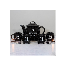 Load image into Gallery viewer, Witches Brew Ceramic Cauldron Tea Set
