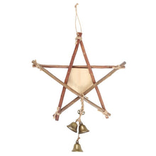 Load image into Gallery viewer, 30cm Witches Welcome Willow Pentagram Sign with Bells
