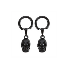 Load image into Gallery viewer, Black Stainless Steel Skull Earrings

