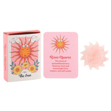 Load image into Gallery viewer, Rose Quartz Crystal Sun Keepsake Stone in a Box
