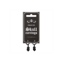 Load image into Gallery viewer, Black Stainless Steel Skull Earrings
