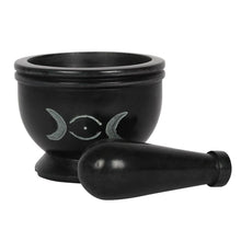 Load image into Gallery viewer, Soap Stone Triple Moon Pestle and Mortar
