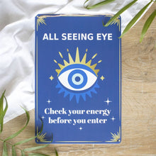 Load image into Gallery viewer, 30cm All Seeing Eye Metal Hanging Sign

