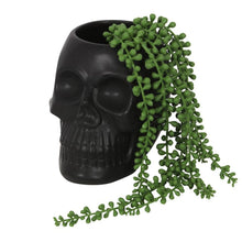 Load image into Gallery viewer, Black Skull Plant Pot
